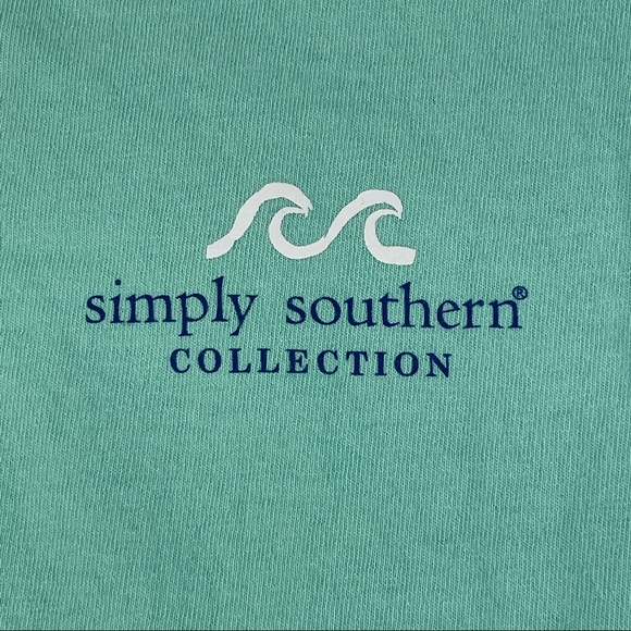 Simply Southern Tshirt Girls Small Green Waves - Picture 7 of 9